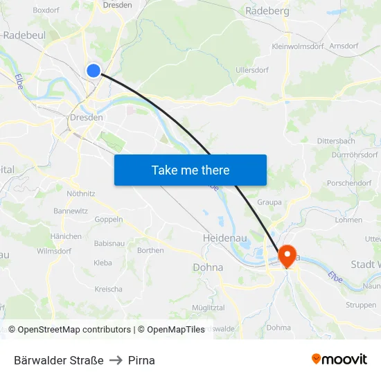 Bärwalder Straße to Pirna map