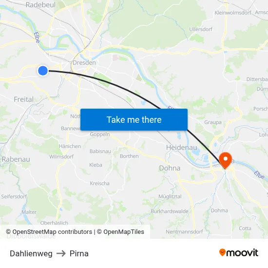Dahlienweg to Pirna map