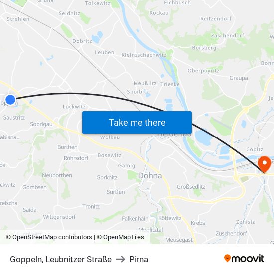 Goppeln, Leubnitzer Straße to Pirna map