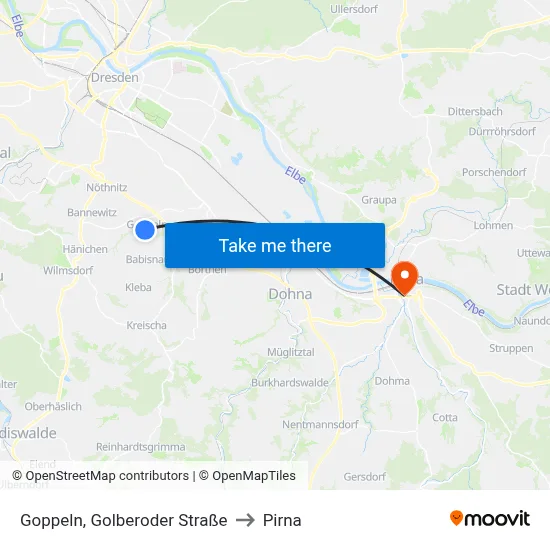 Goppeln, Golberoder Straße to Pirna map