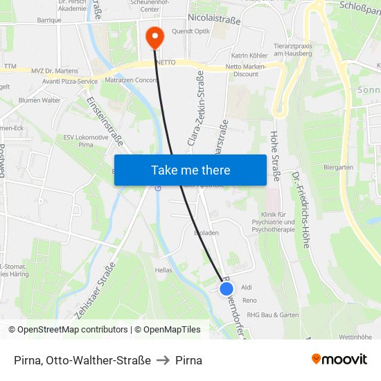 Pirna, Otto-Walther-Straße to Pirna map