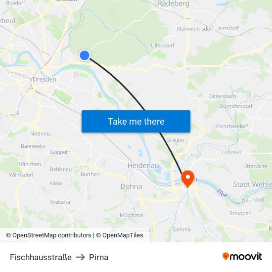 Fischhausstraße to Pirna map