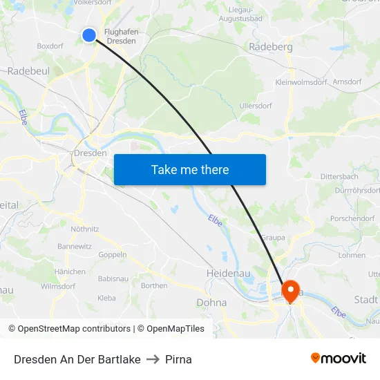 Dresden An Der Bartlake to Pirna map