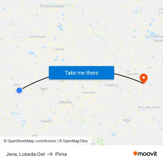 Jena, Lobeda-Ost to Pirna map