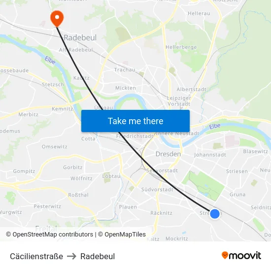 Cäcilienstraße to Radebeul map