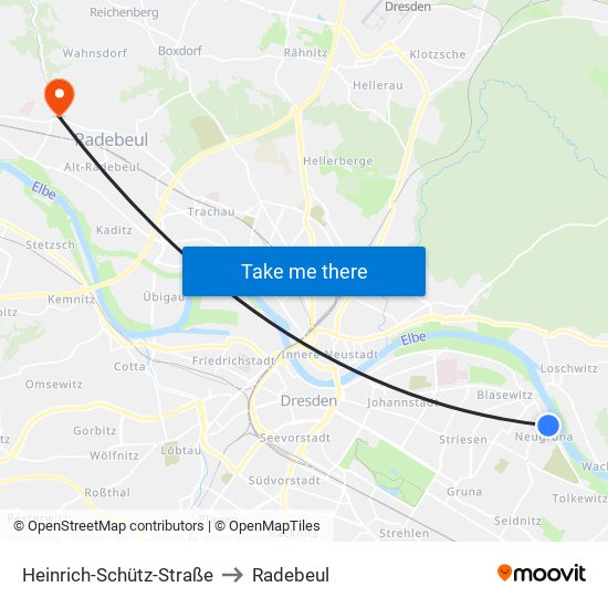 Heinrich-Schütz-Straße to Radebeul map