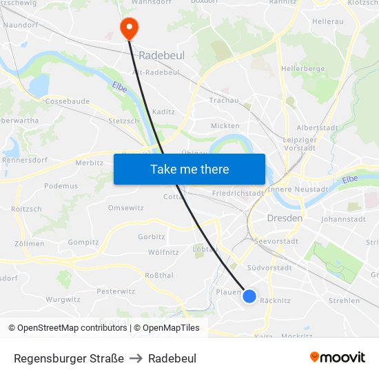 Regensburger Straße to Radebeul map