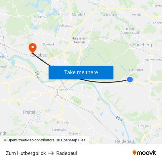 Zum Hutbergblick to Radebeul map