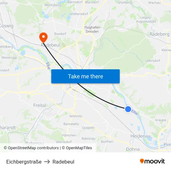 Eichbergstraße to Radebeul map