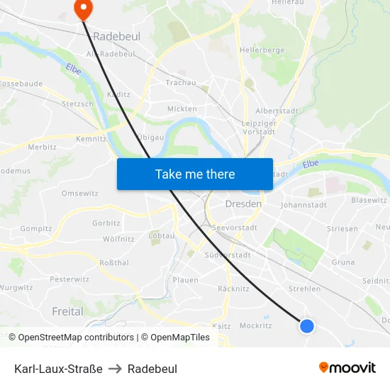Karl-Laux-Straße to Radebeul map