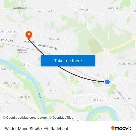 Wilder-Mann-Straße to Radebeul map