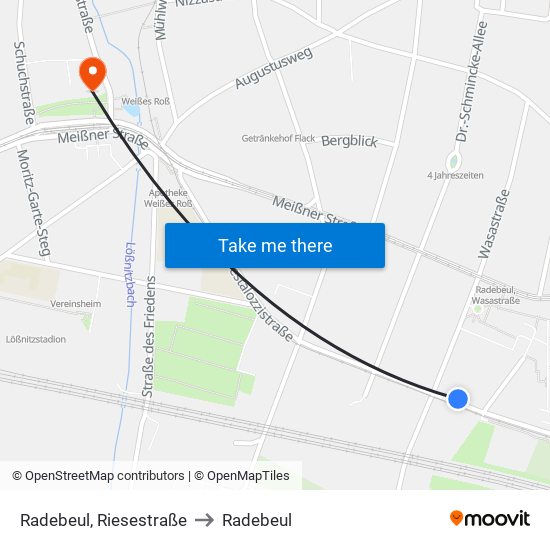 Radebeul, Riesestraße to Radebeul map