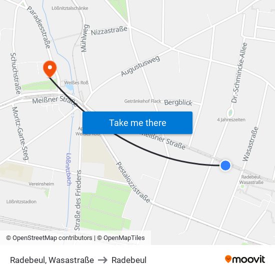 Radebeul, Wasastraße to Radebeul map