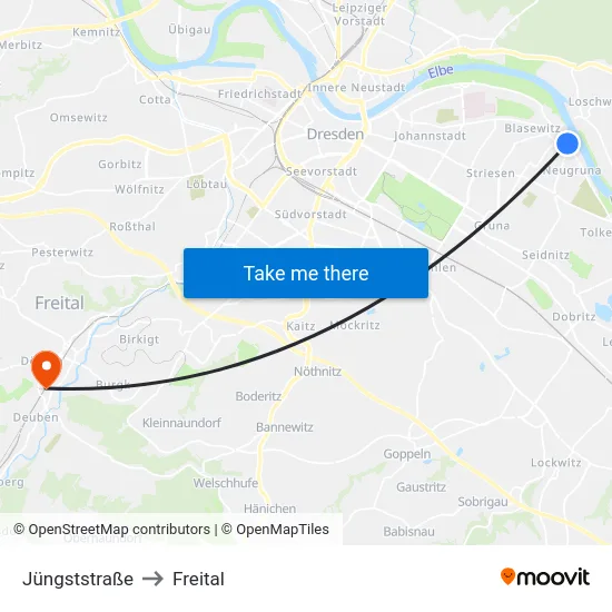 Jüngststraße to Freital map