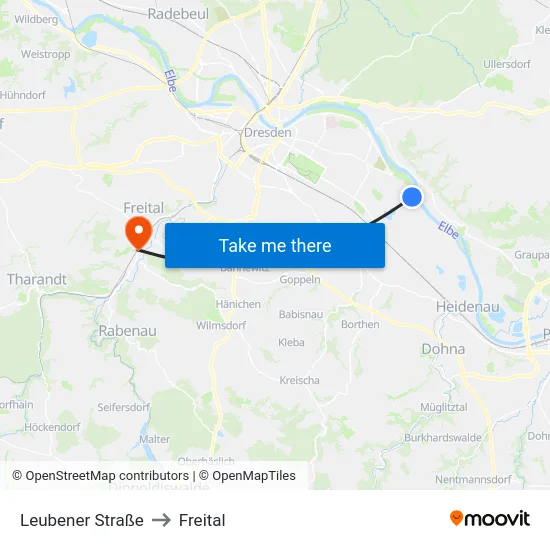 Leubener Straße to Freital map