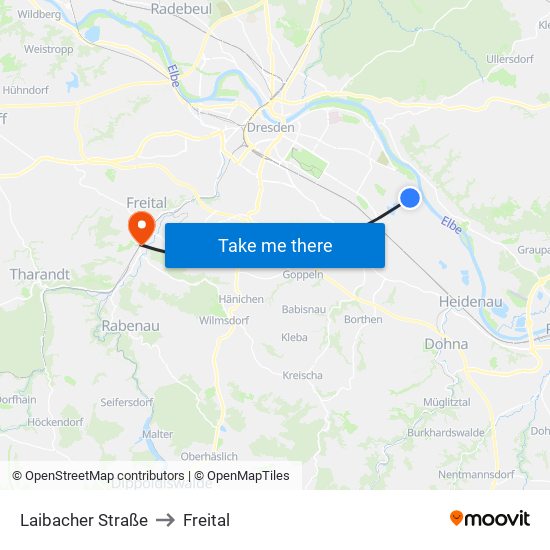 Laibacher Straße to Freital map
