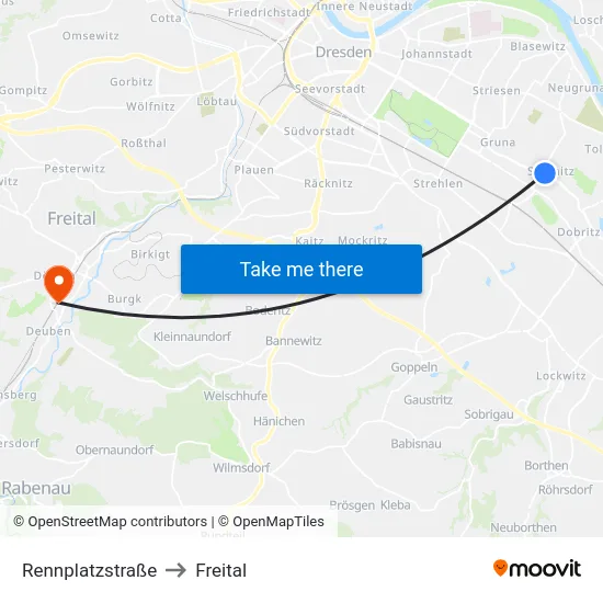 Rennplatzstraße to Freital map