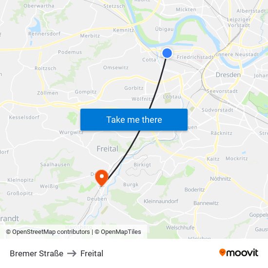 Bremer Straße to Freital map