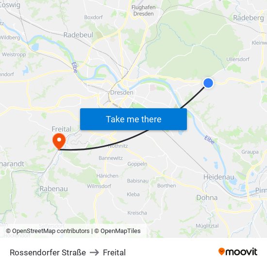 Rossendorfer Straße to Freital map