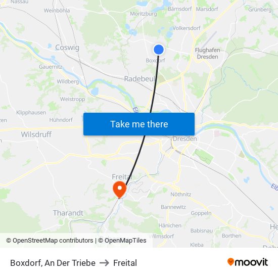 Boxdorf, An Der Triebe to Freital map