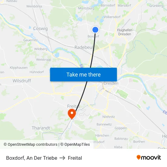 Boxdorf, An Der Triebe to Freital map