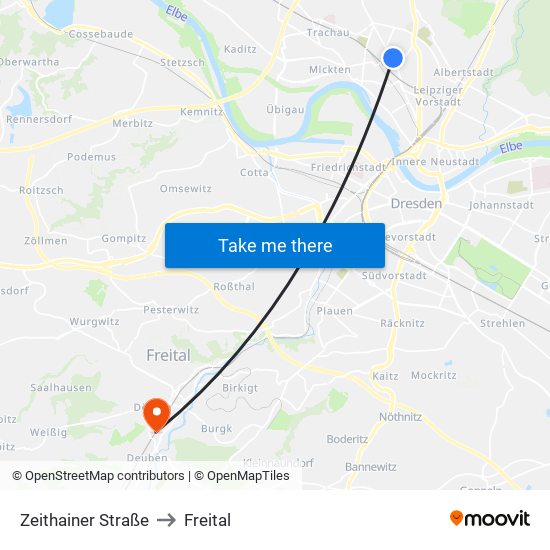 Zeithainer Straße to Freital map