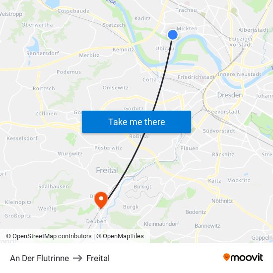 An Der Flutrinne to Freital map