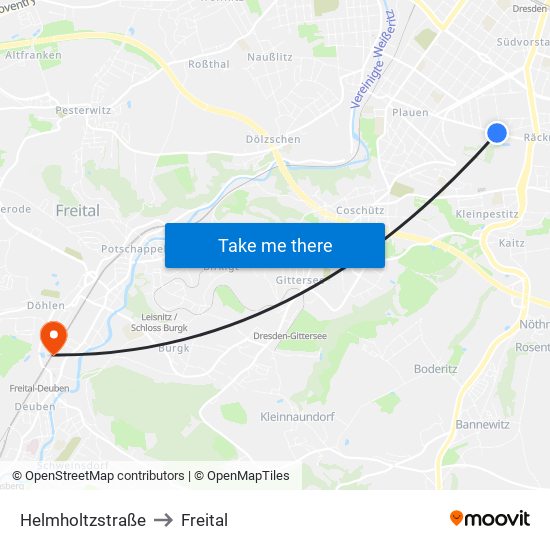 Helmholtzstraße to Freital map