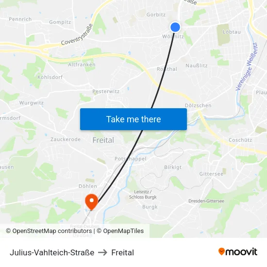 Julius-Vahlteich-Straße to Freital map