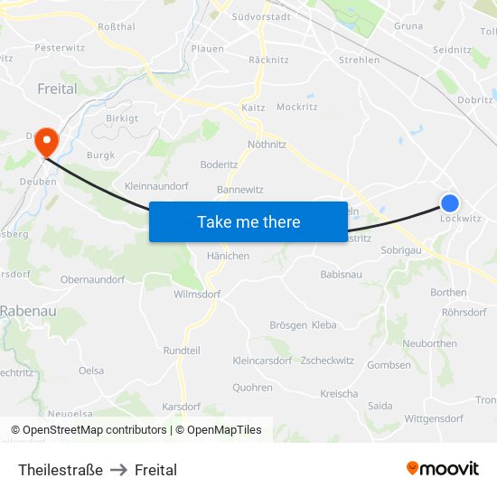 Theilestraße to Freital map