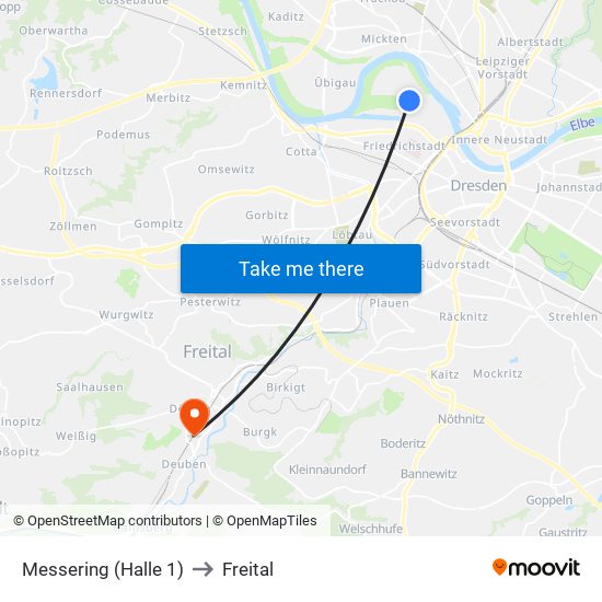 Messering (Halle 1) to Freital map