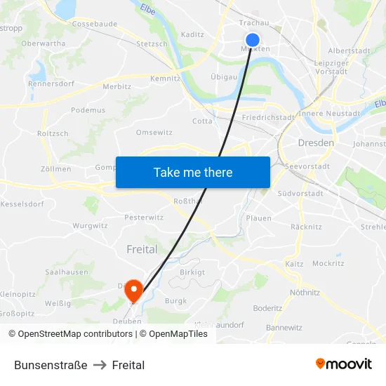 Bunsenstraße to Freital map