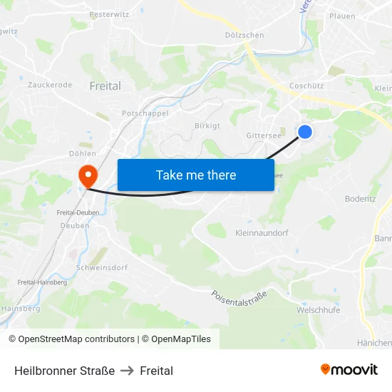 Heilbronner Straße to Freital map