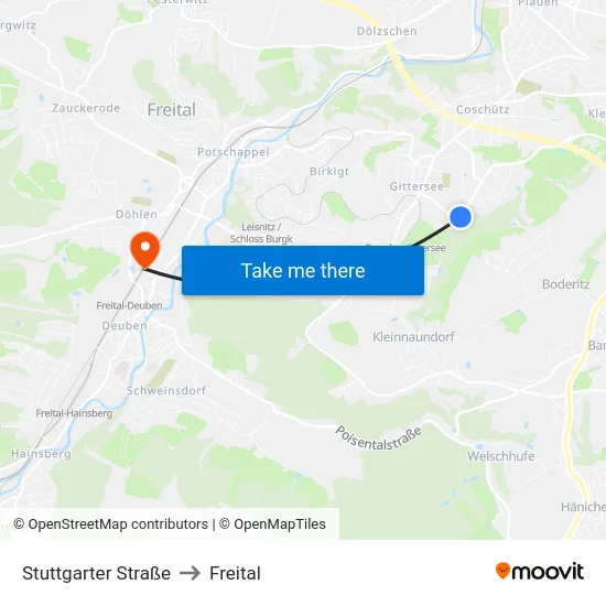 Stuttgarter Straße to Freital map