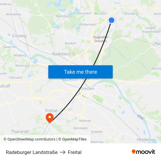 Radeburger Landstraße to Freital map