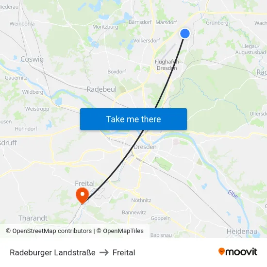 Radeburger Landstraße to Freital map