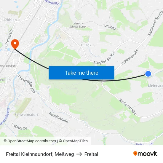 Freital Kleinnaundorf, Meßweg to Freital map