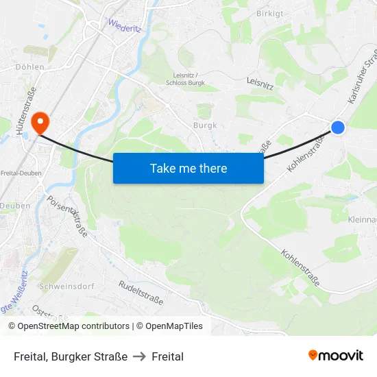 Freital, Burgker Straße to Freital map