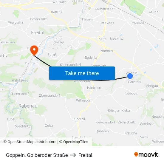 Goppeln, Golberoder Straße to Freital map