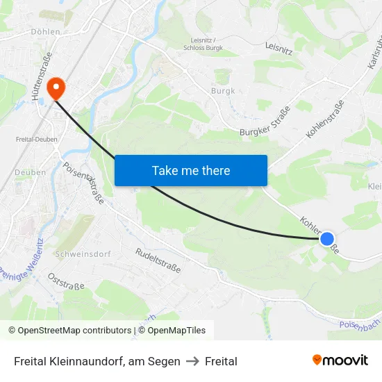 Freital Kleinnaundorf, am Segen to Freital map