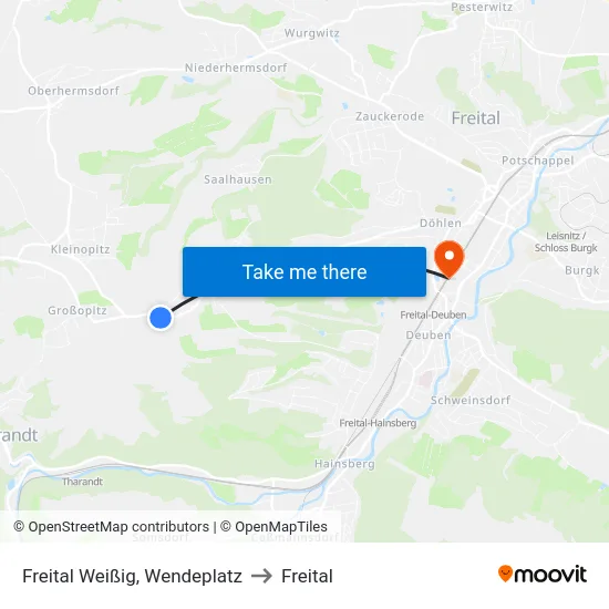 Freital Weißig, Wendeplatz to Freital map