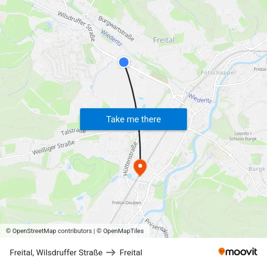 Freital, Wilsdruffer Straße to Freital map