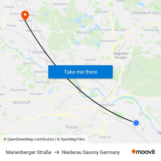 Marienberger Straße to Niederau Saxony Germany map