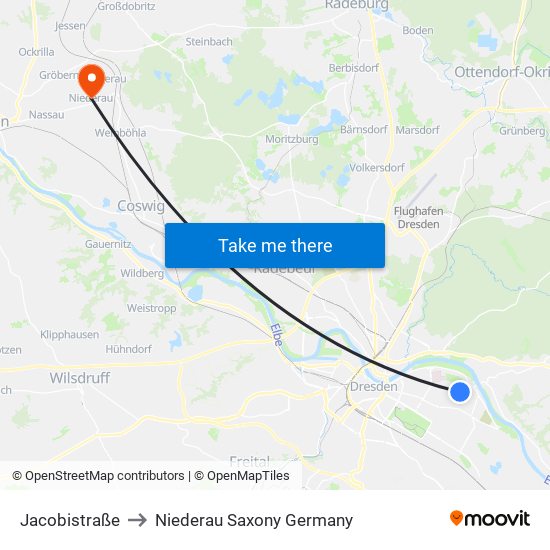 Jacobistraße to Niederau Saxony Germany map