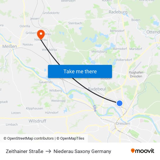 Zeithainer Straße to Niederau Saxony Germany map