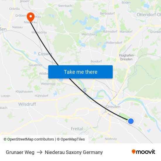 Grunaer Weg to Niederau Saxony Germany map