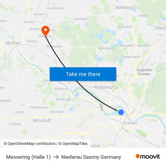 Messering (Halle 1) to Niederau Saxony Germany map