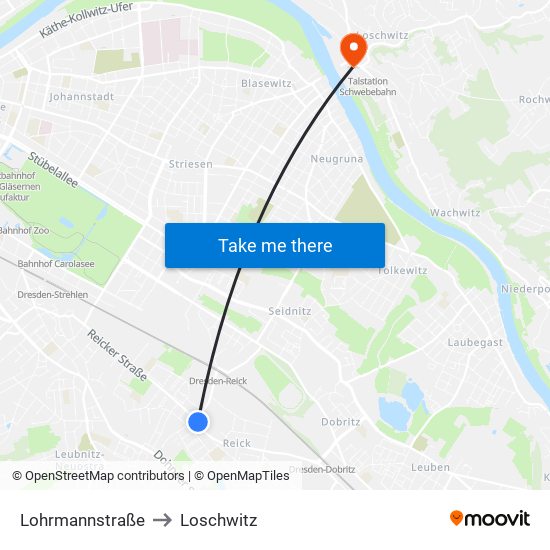 Lohrmannstraße to Loschwitz map