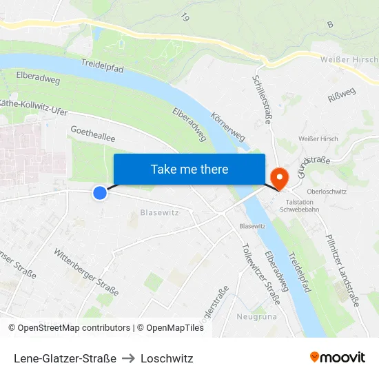 Lene-Glatzer-Straße to Loschwitz map