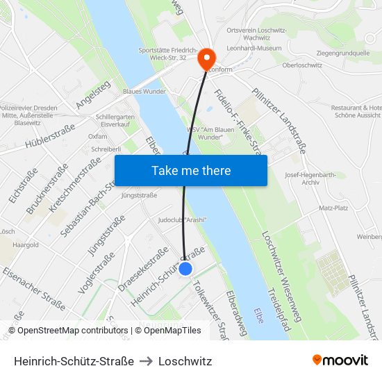 Heinrich-Schütz-Straße to Loschwitz map